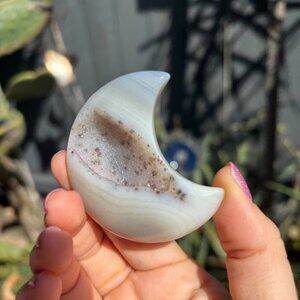 Speckled Agate Druzy Moon Crystal